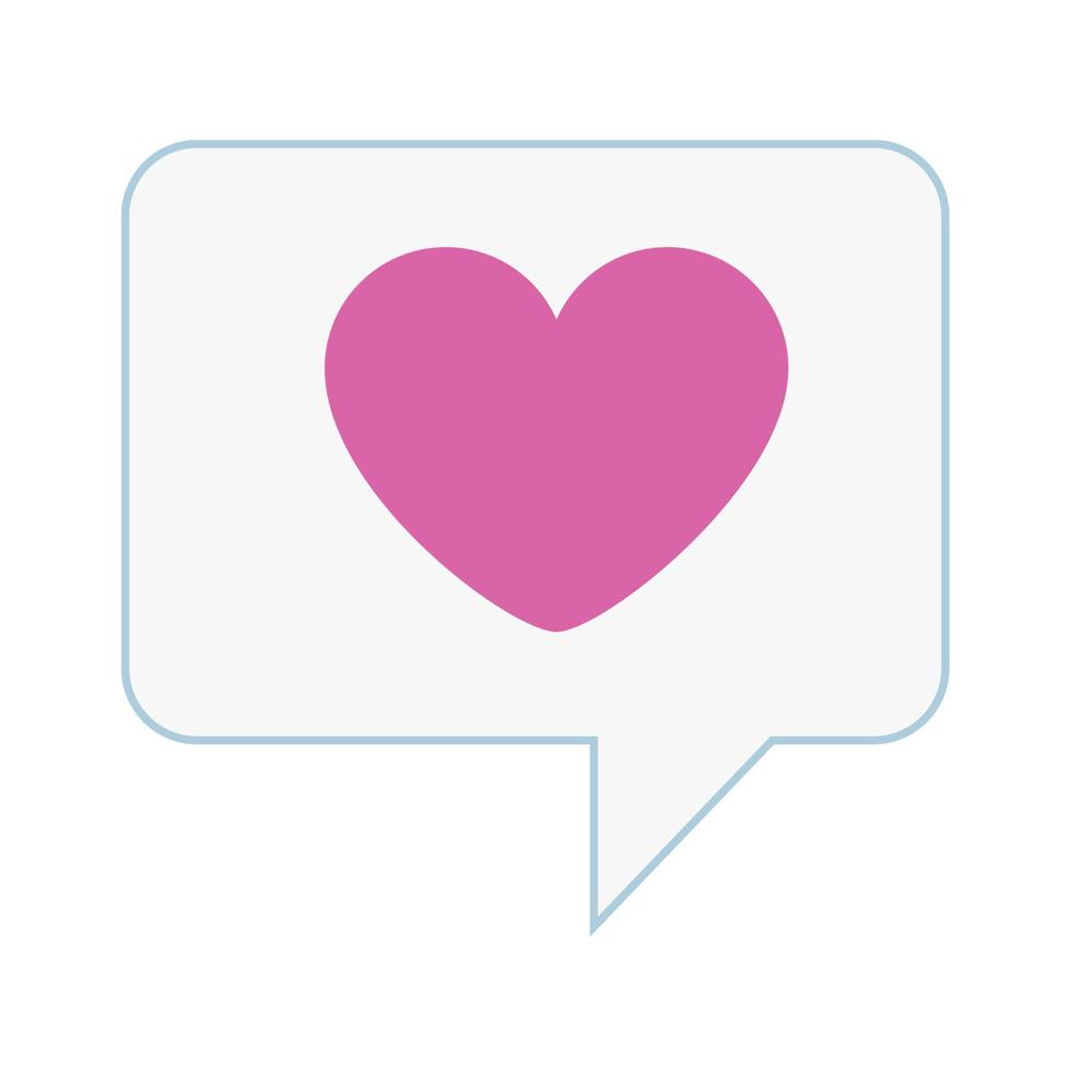 love message, heart in speech bubble vector