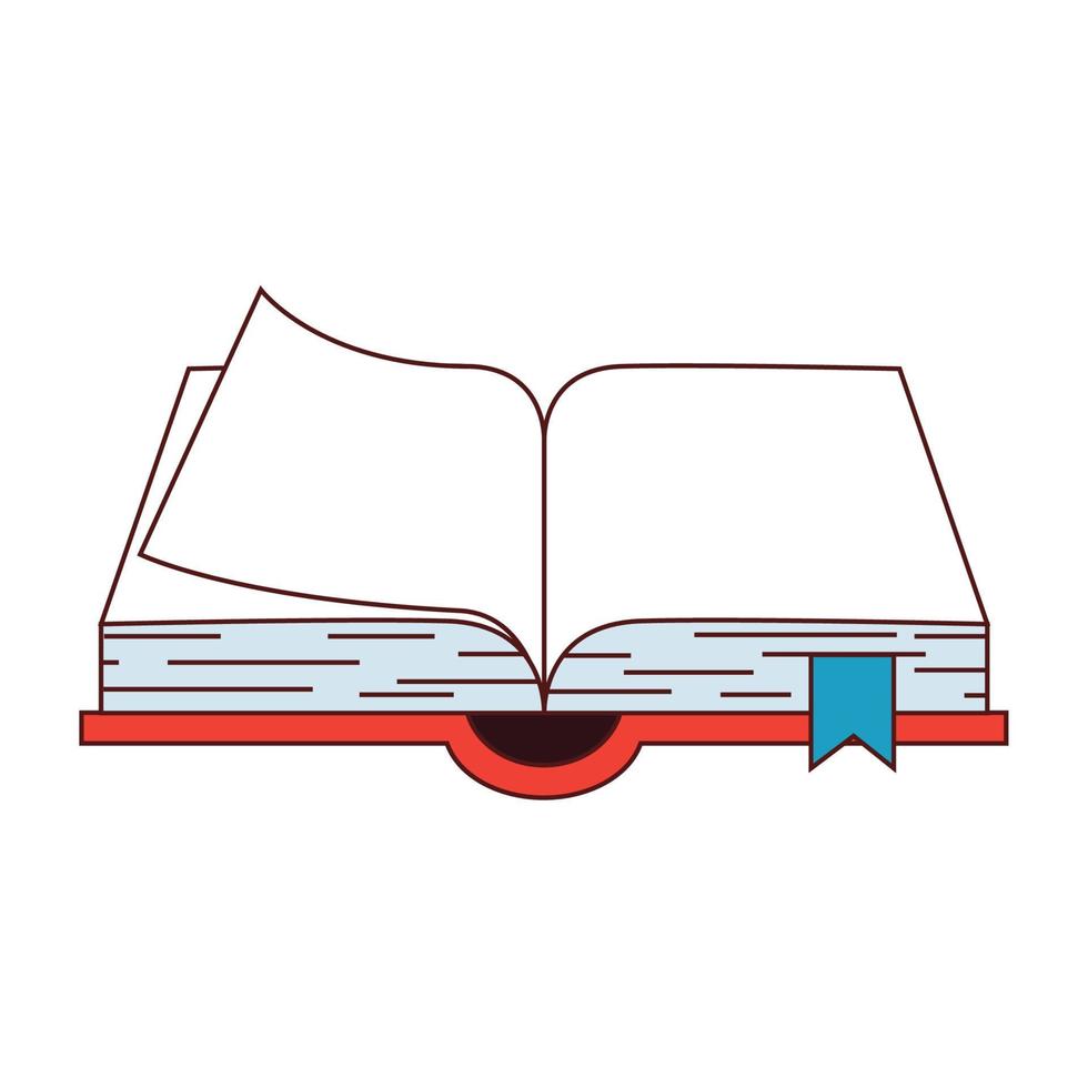 open book literature in white background vector