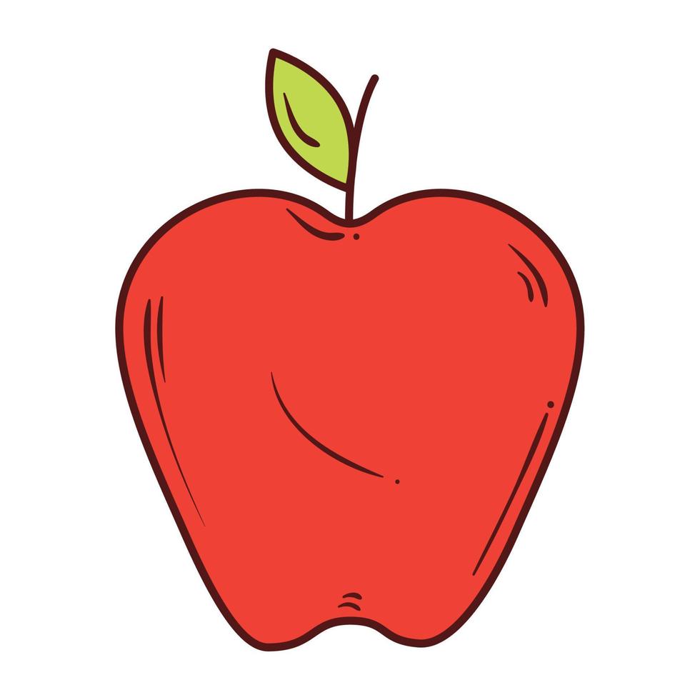 manzana fruta roja sobre fondo blanco vector