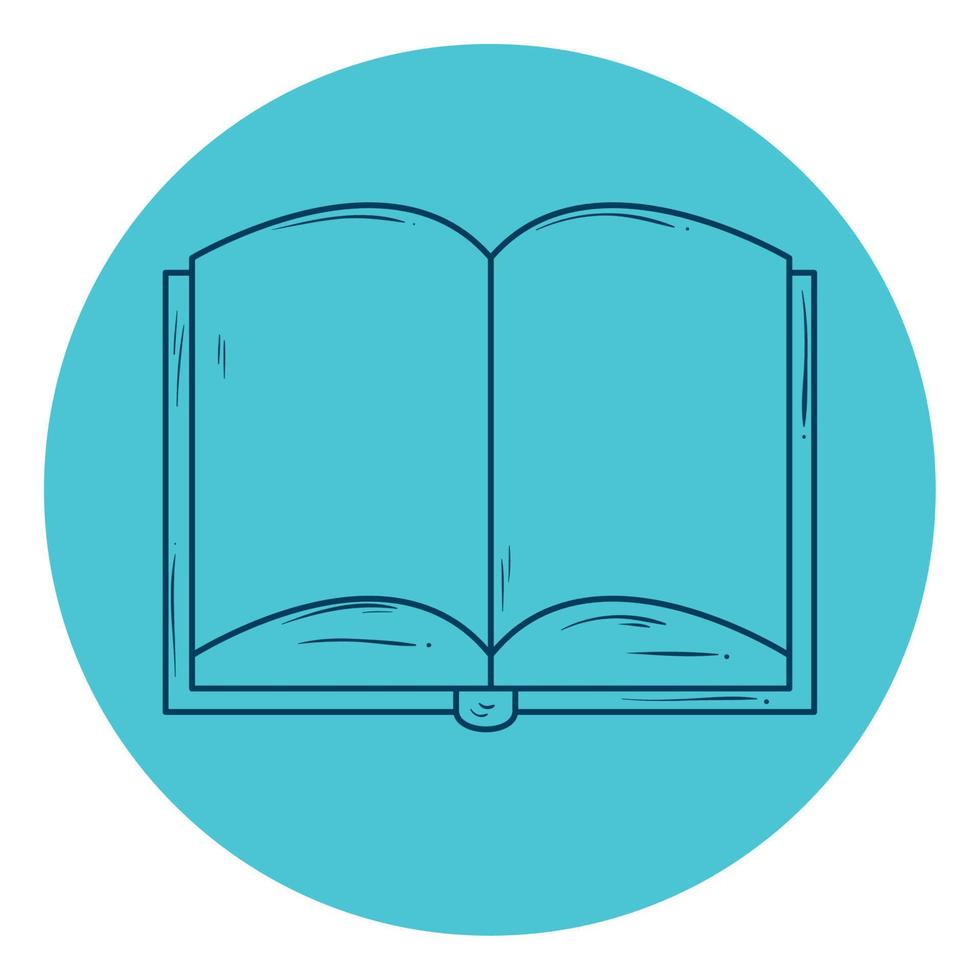 open book literature, line style in circle frame vector