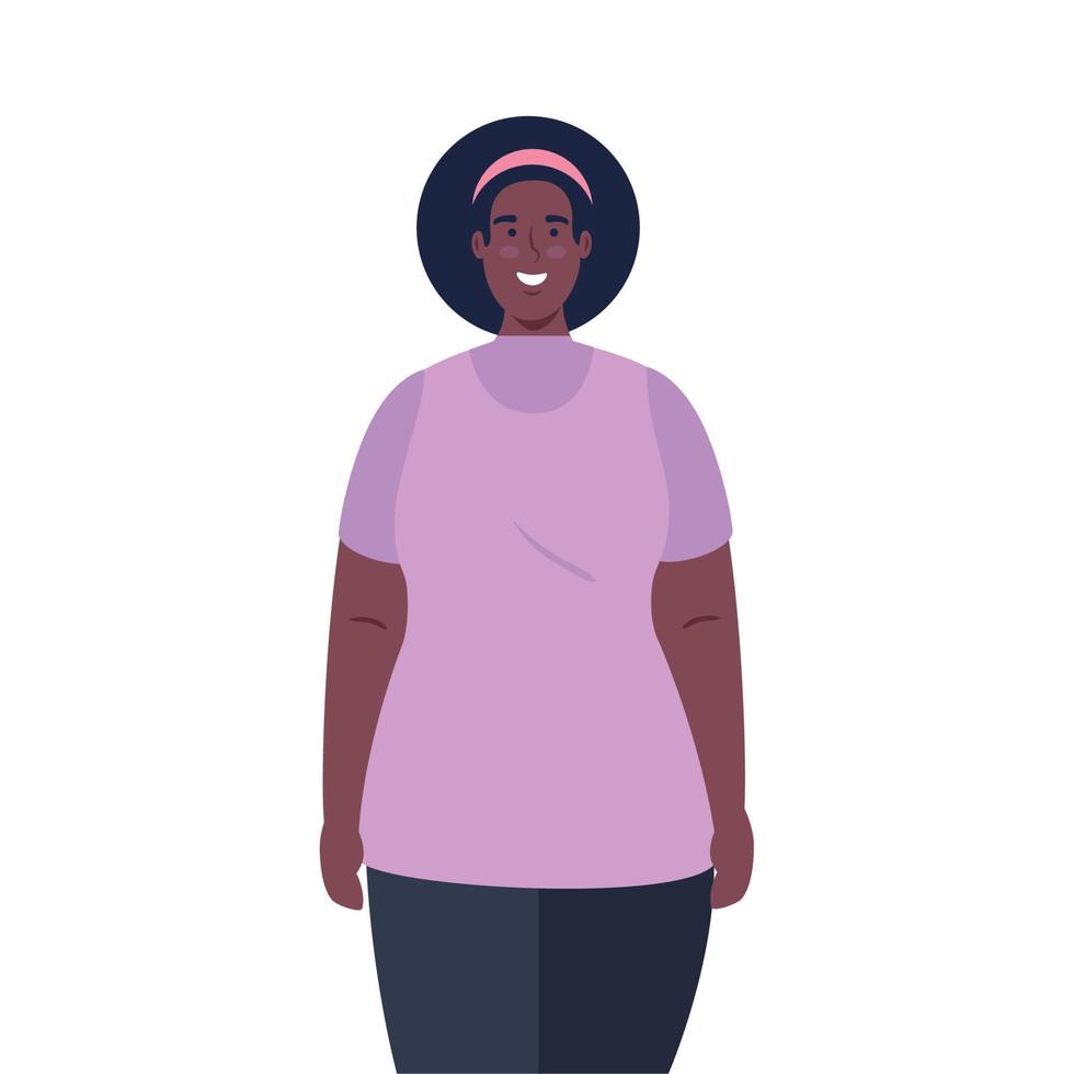 woman african character, in white background vector