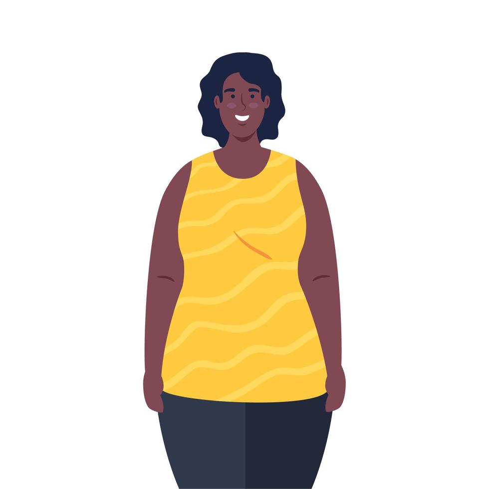 mujer de carácter africano, de fondo blanco vector