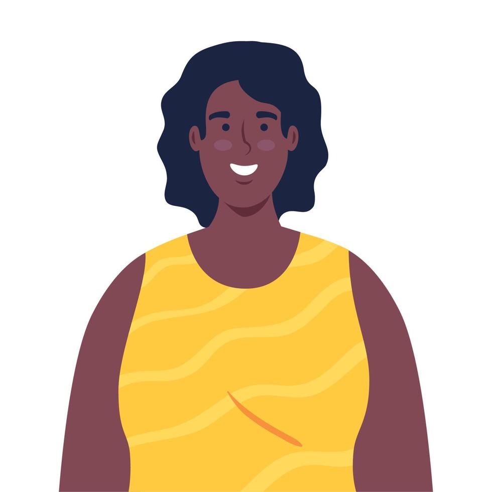 imagen mujer personaje africano, en fondo blanco vector