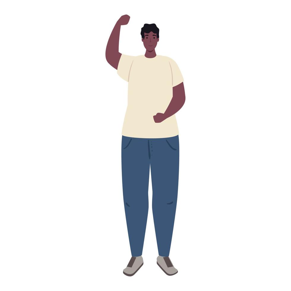 joven personaje africano, de fondo blanco vector