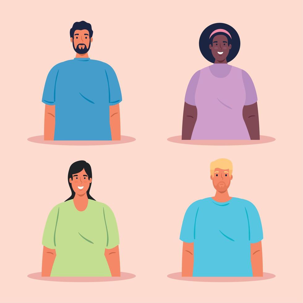 pictures multiethnic group of people, cultural and diversity concept vector