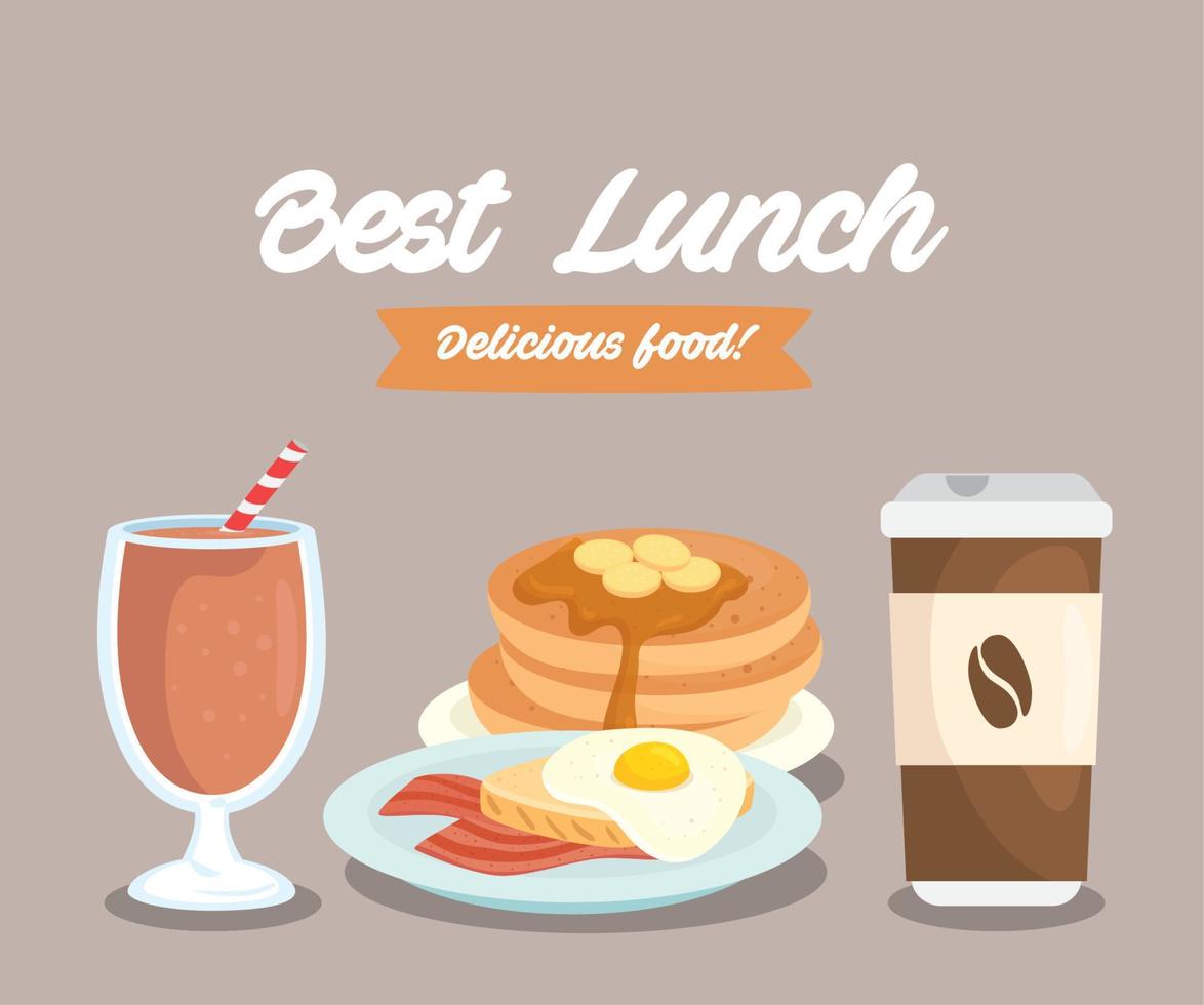 poster of delicious food, best lunch vector