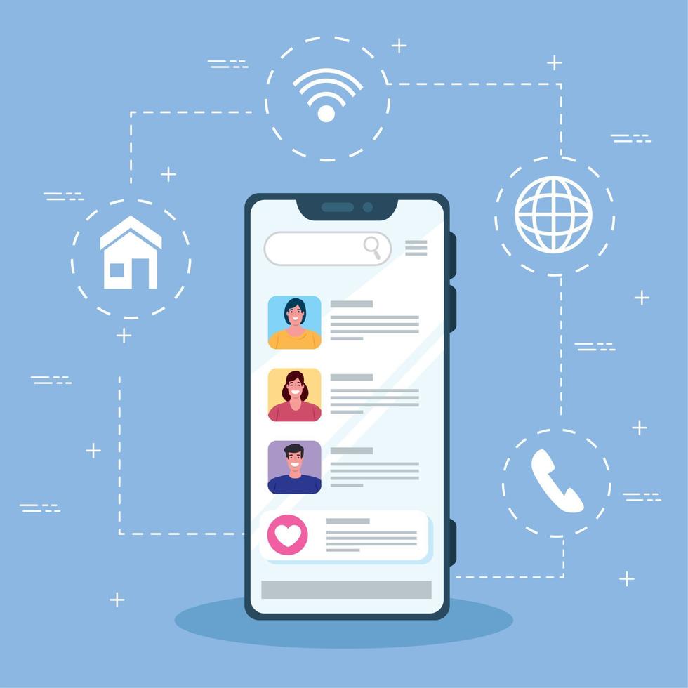 online chat messages of young people in smartphone, chat digital communication online, social media concept vector