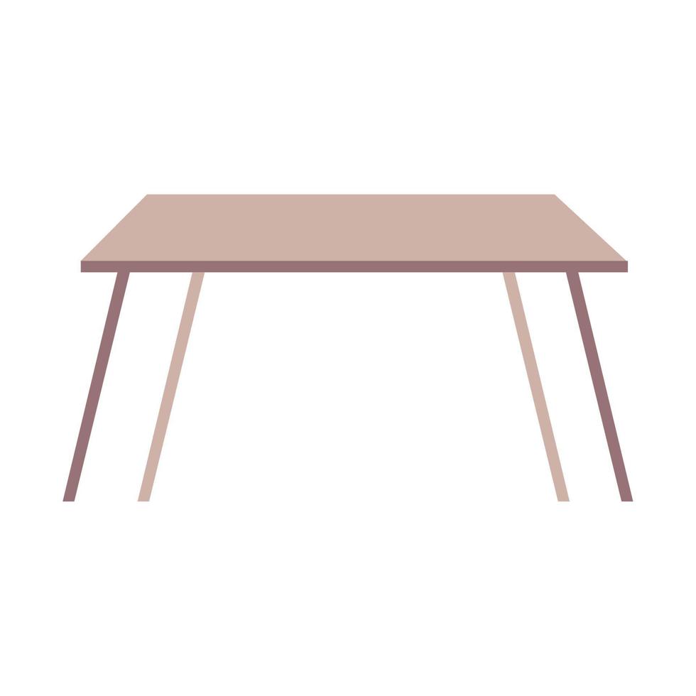 icono de mesa de madera, en fondo blanco vector