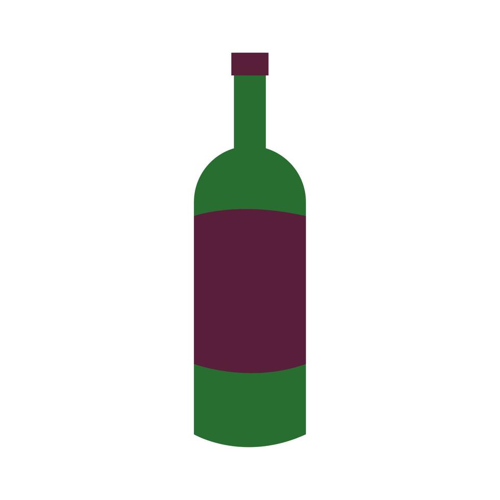 botella de vino, de fondo blanco vector