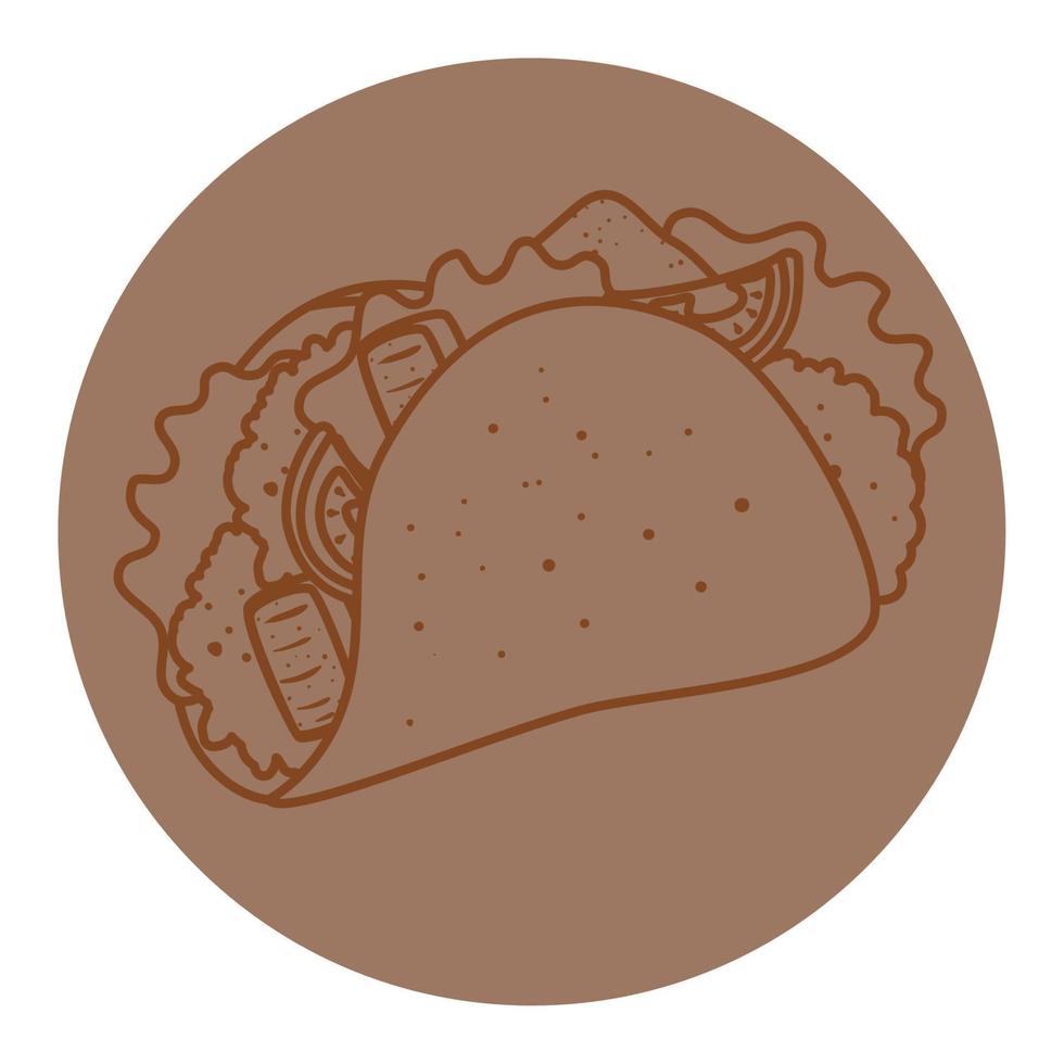 taco mexican food, on white background vector