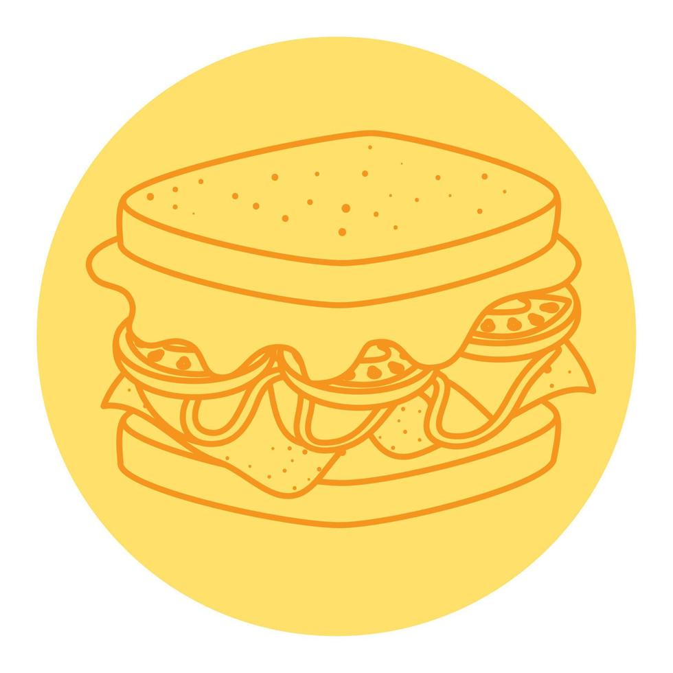 delicious sandwich, line style icon vector