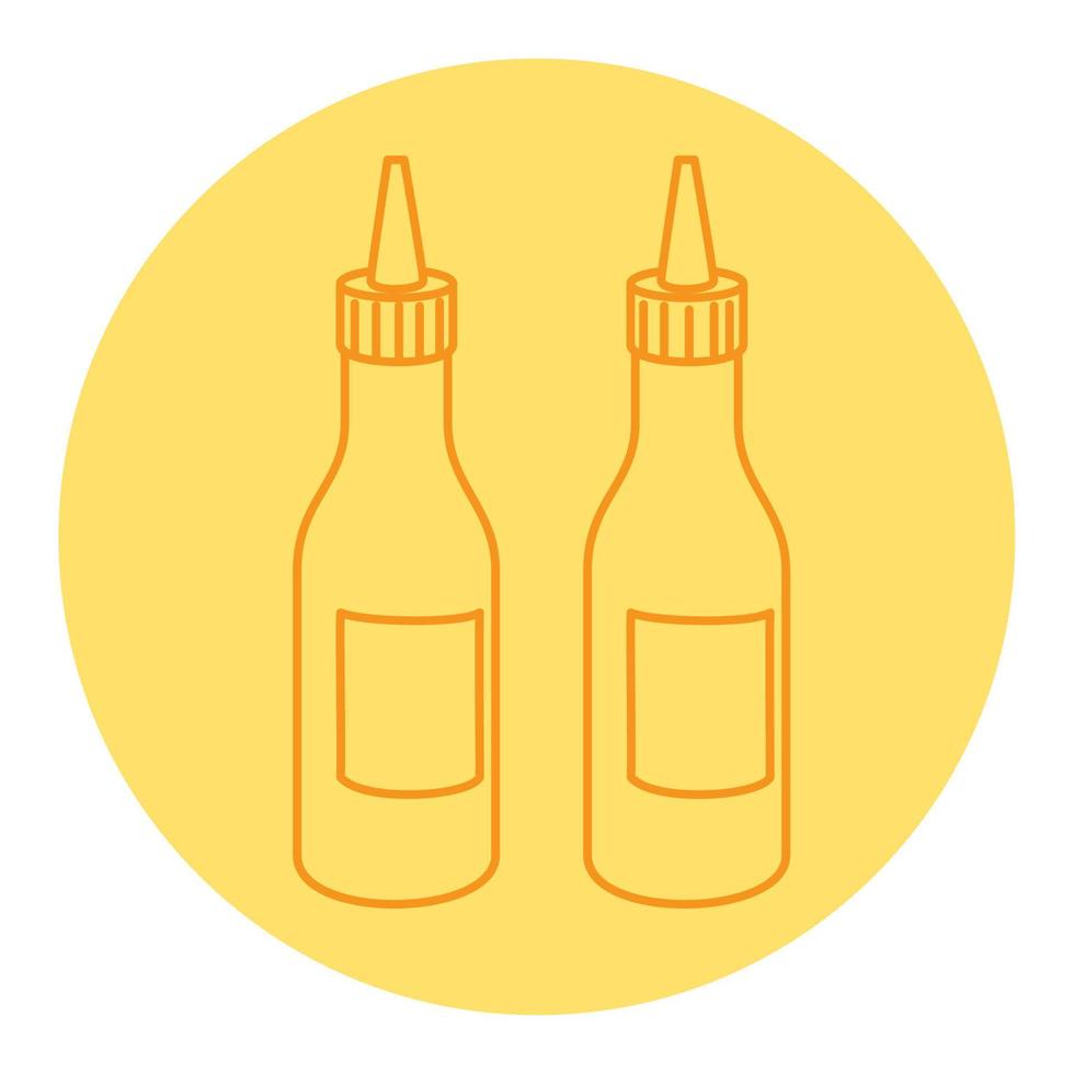 bottled of sauces, line style icon vector