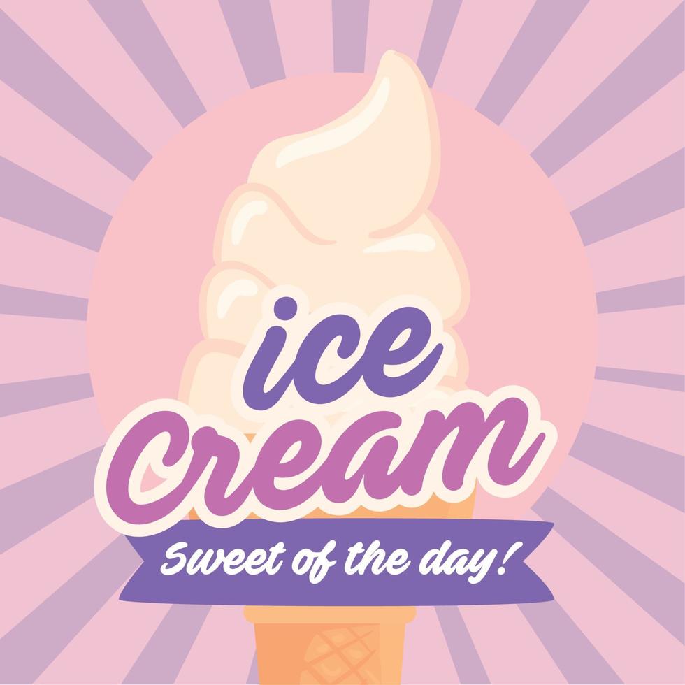 poster of delicious ice cream vector