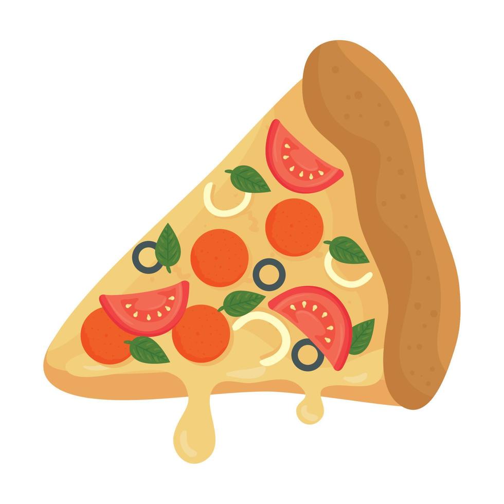 slice of pizza, on white background vector