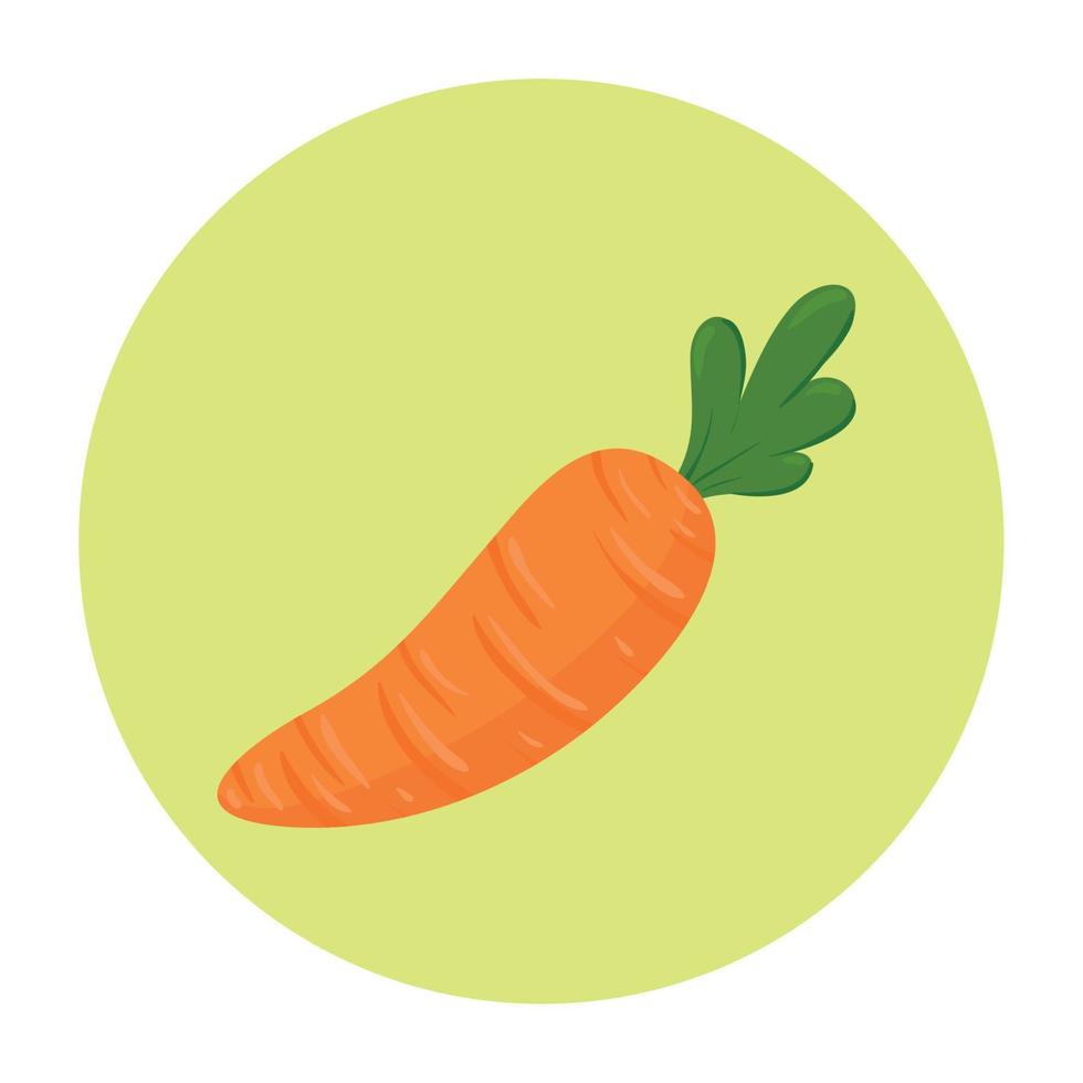 verduras frescas de zanahoria en marco redondo, sobre fondo blanco vector