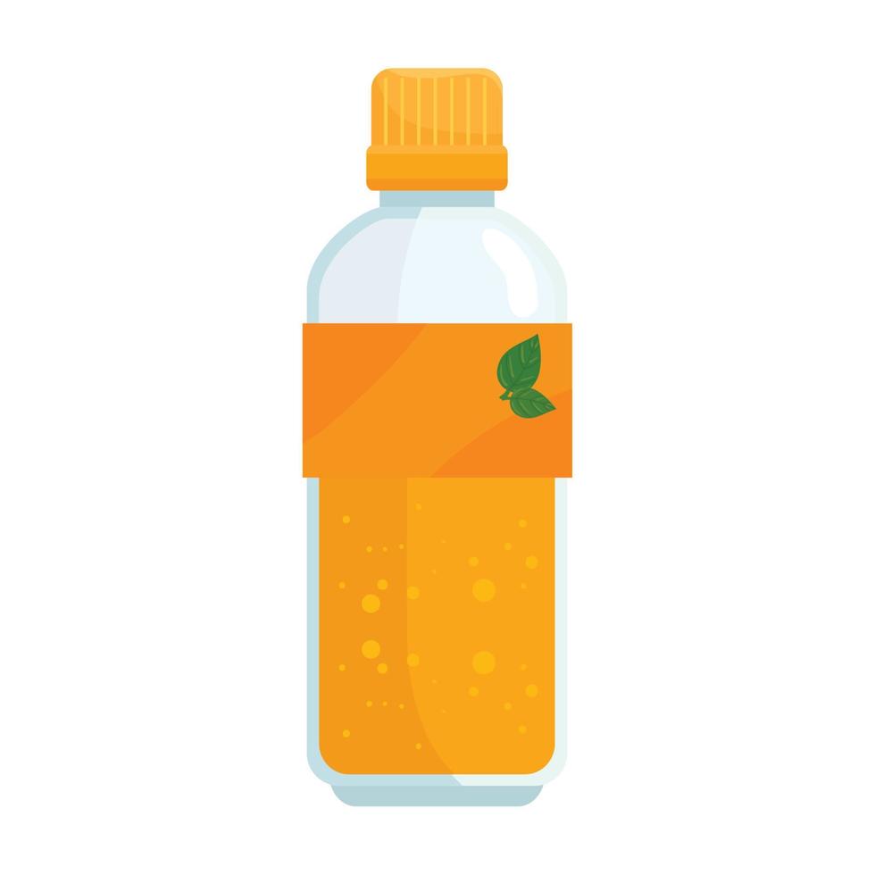 jugo de naranja en botella de plástico, de fondo blanco vector