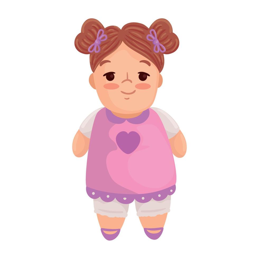 cute doll toy, in white background vector