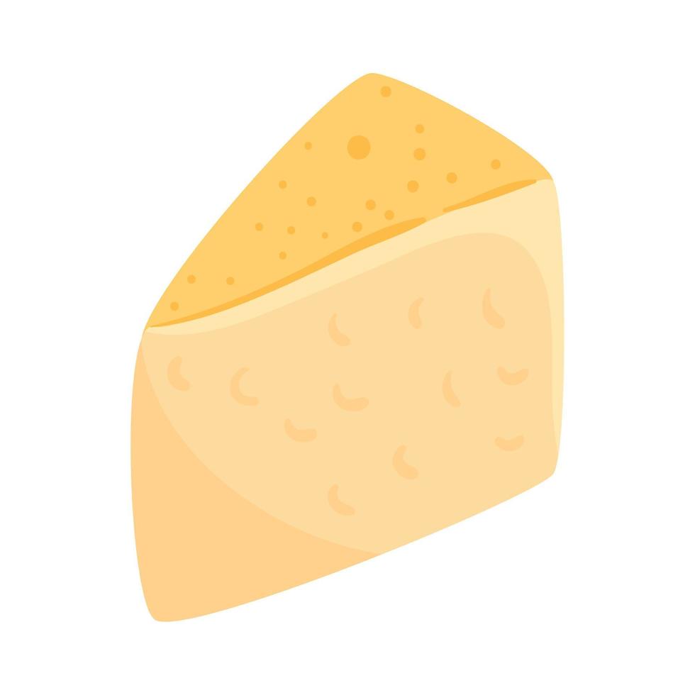 comida rebanada de queso, en fondo blanco vector