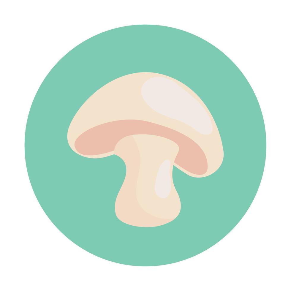 fresh mushroom vegetable on round frame, in white background vector