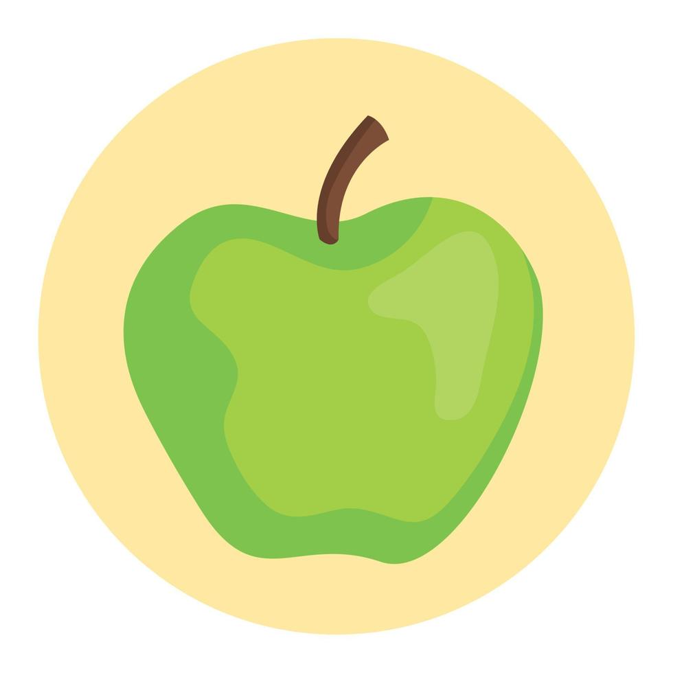 apple green fruit on round frame, in white background vector