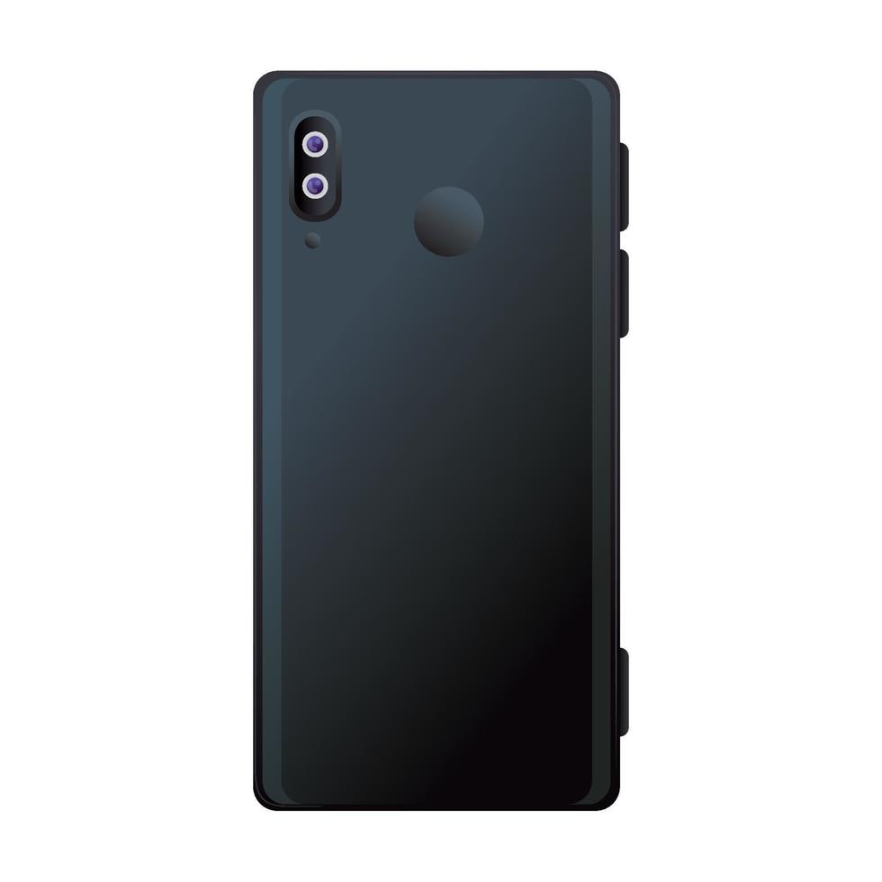 realistic smartphone mockup of black color, in white background vector