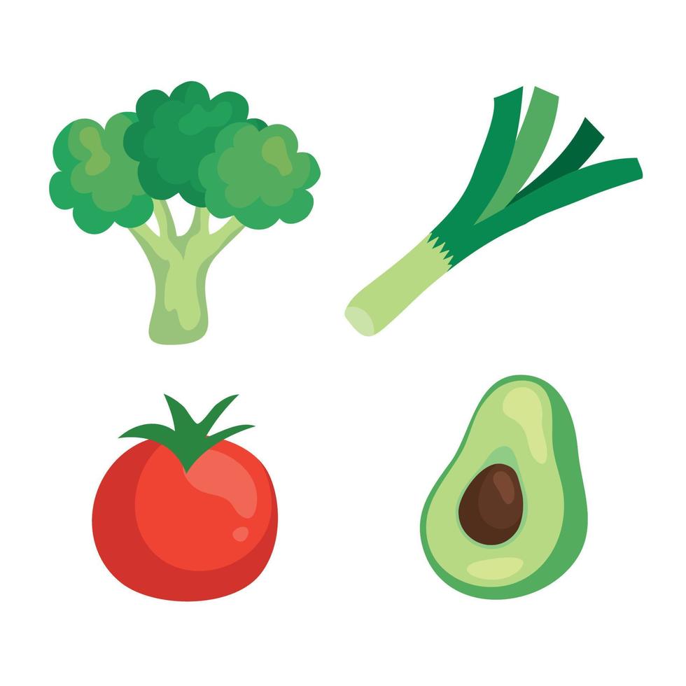 set of fresh vegetables, concept healthy food vector