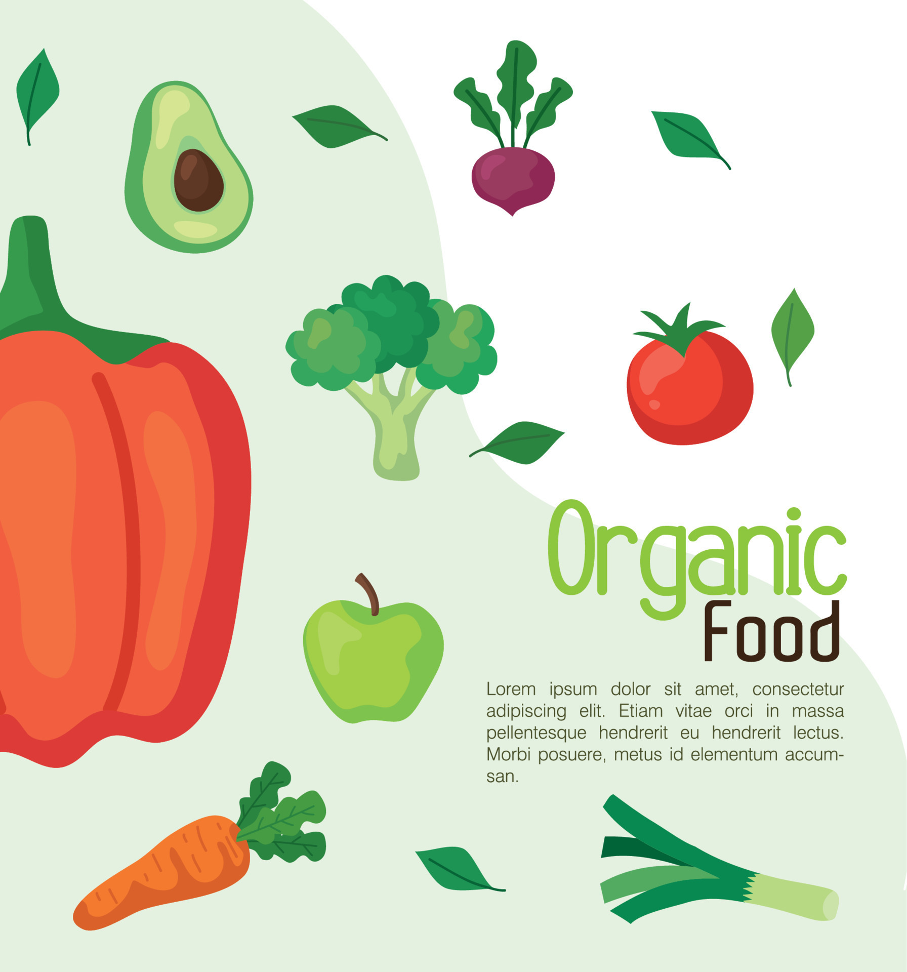 banner with fruits and vegetables organic, concept healthy food
