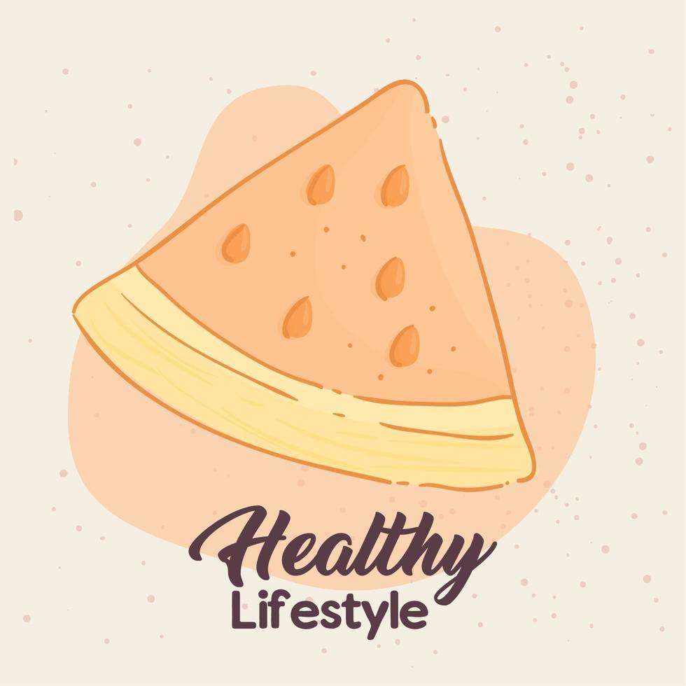 banner healthy lifestyle with slice of watermelon vector