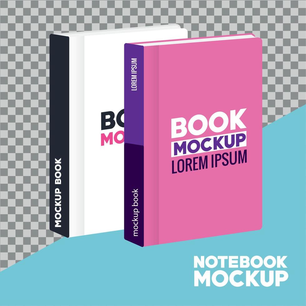 set of corporate identity branding mockup, mockup with books and notebooks of covers white color vector