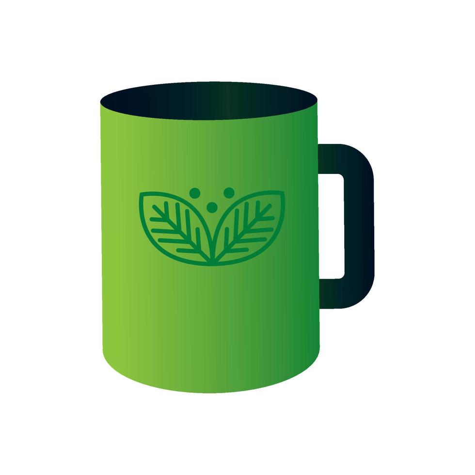 mug mockup with sign of green company , corporate identity vector