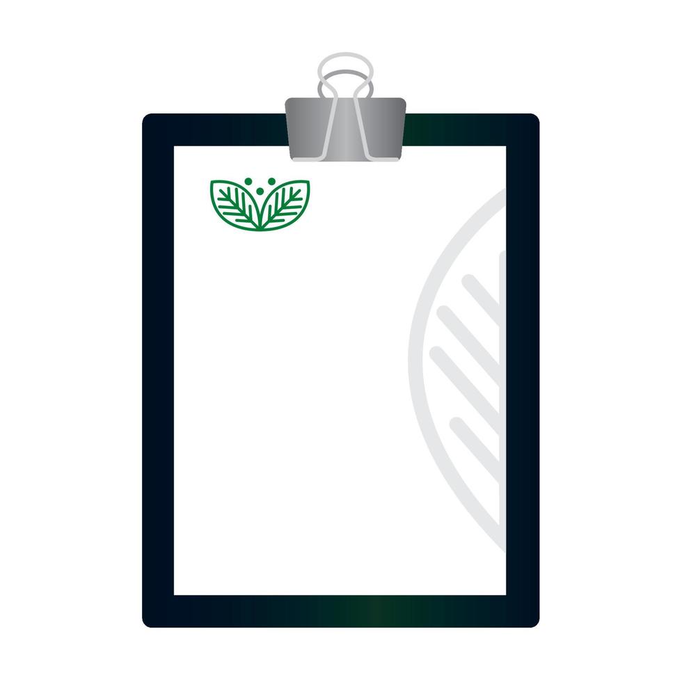 mockup clipboard and document with sign of green company, corporate identity vector