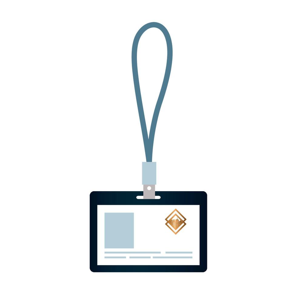 id badge black mockup with golden sign, corporate identity vector