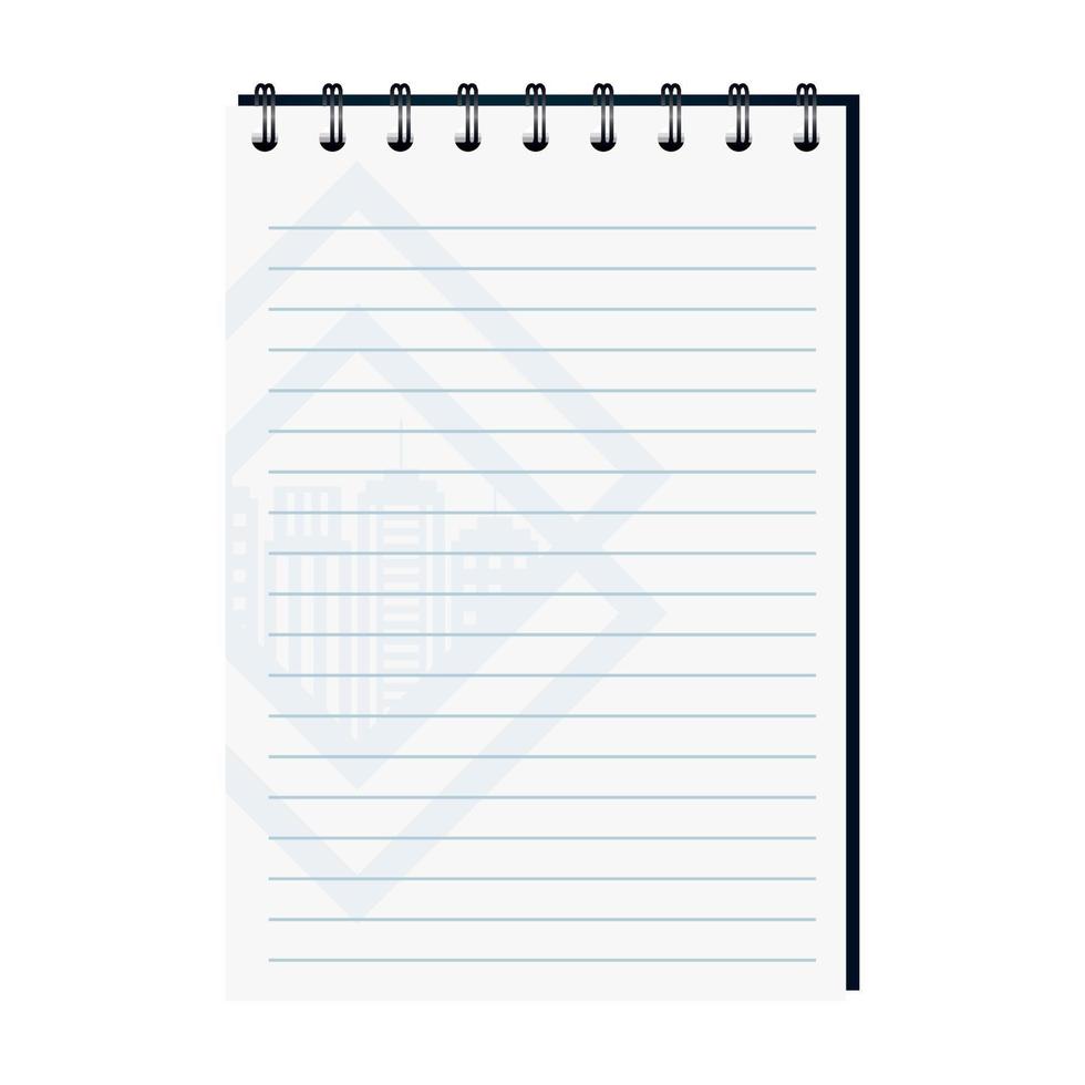 notebook supply open on white background vector