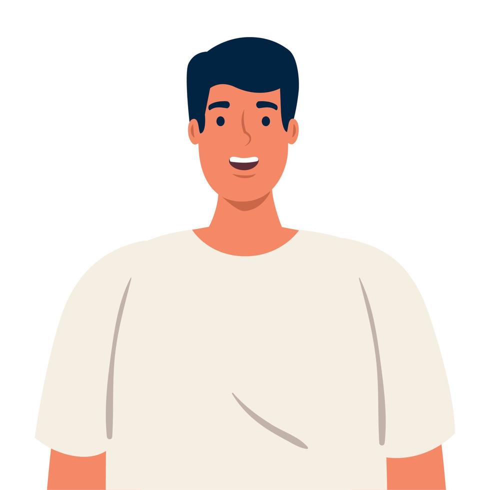 picture young man handsome on white background vector