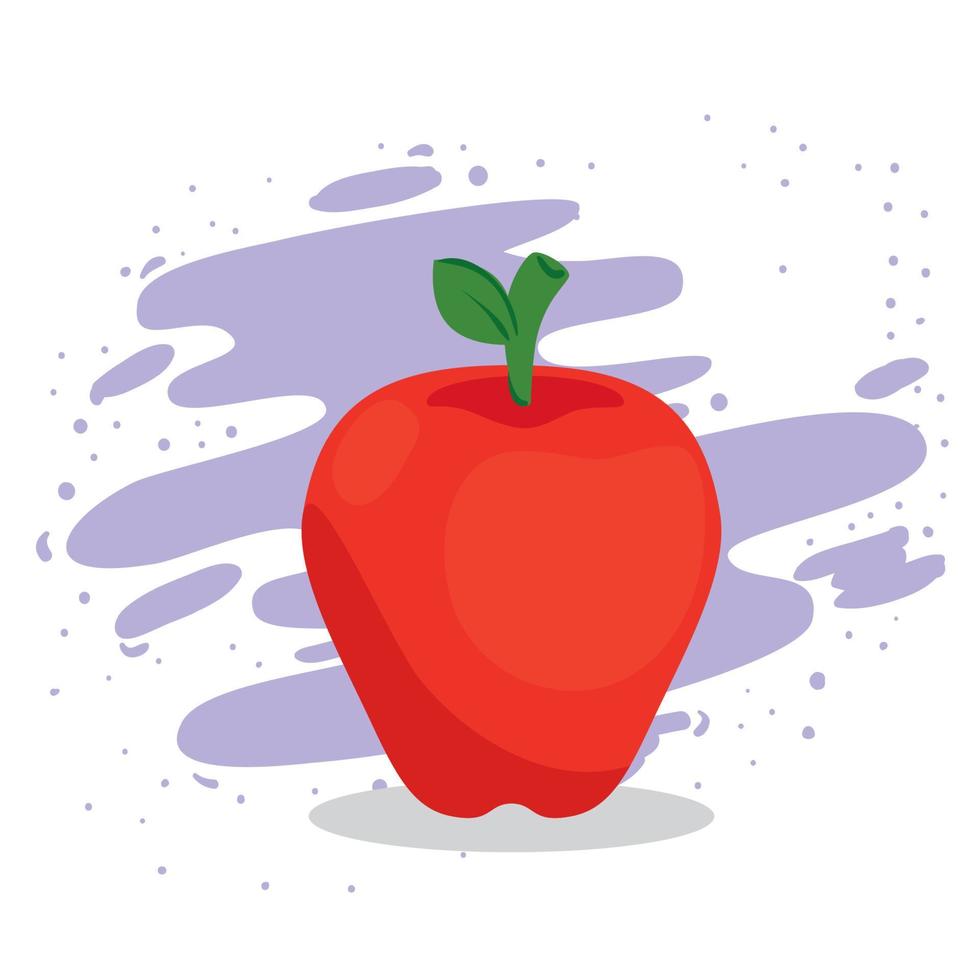 apple red fruit on white and purple background vector