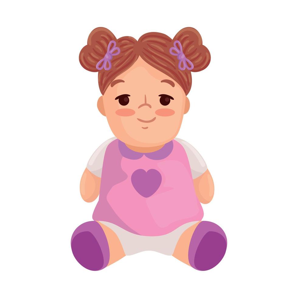 cute doll toy, in white background vector