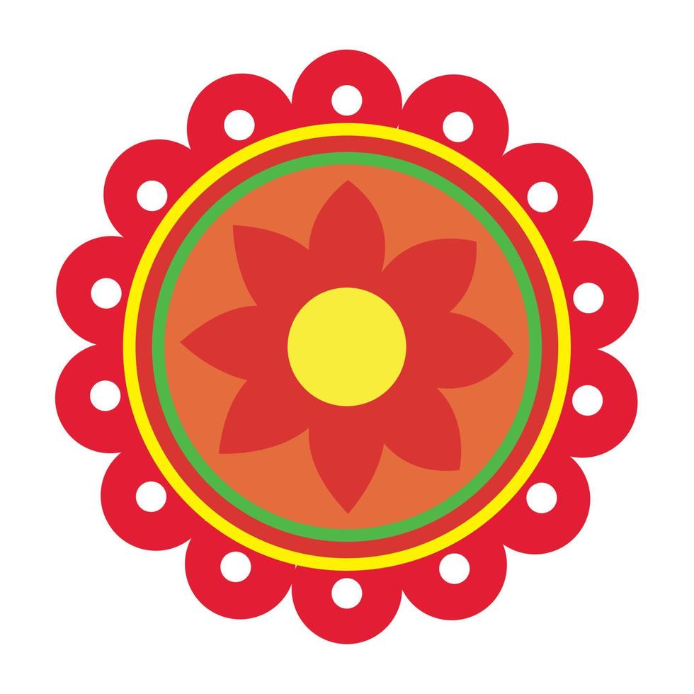 mandala ethnic decorative element with flower in white background vector