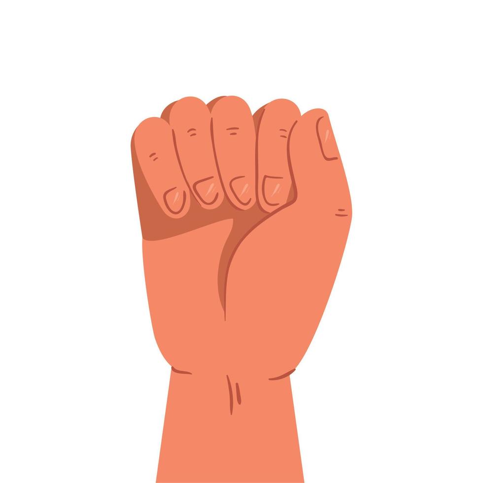 hand human fist on white background vector