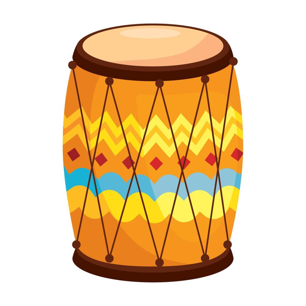 instrumento musical tambor dhol india tradicional vector