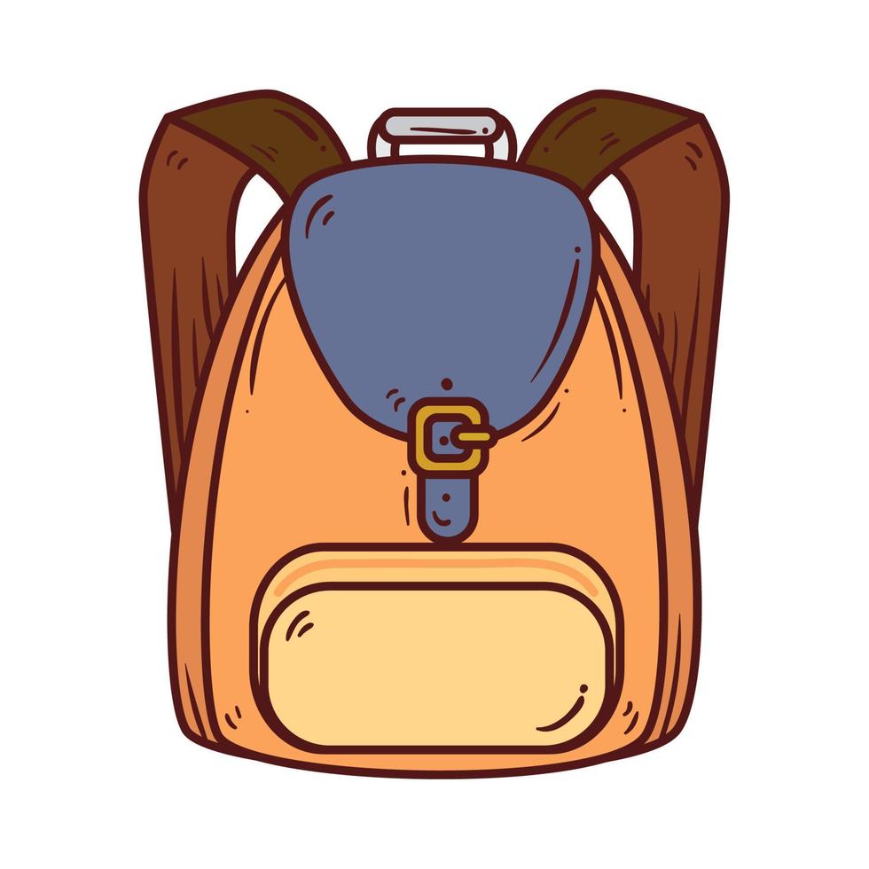 Linda mochila escolar sobre fondo blanco. vector