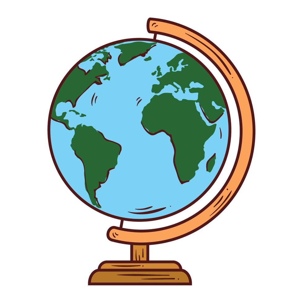 world planet earth school supply on white background vector