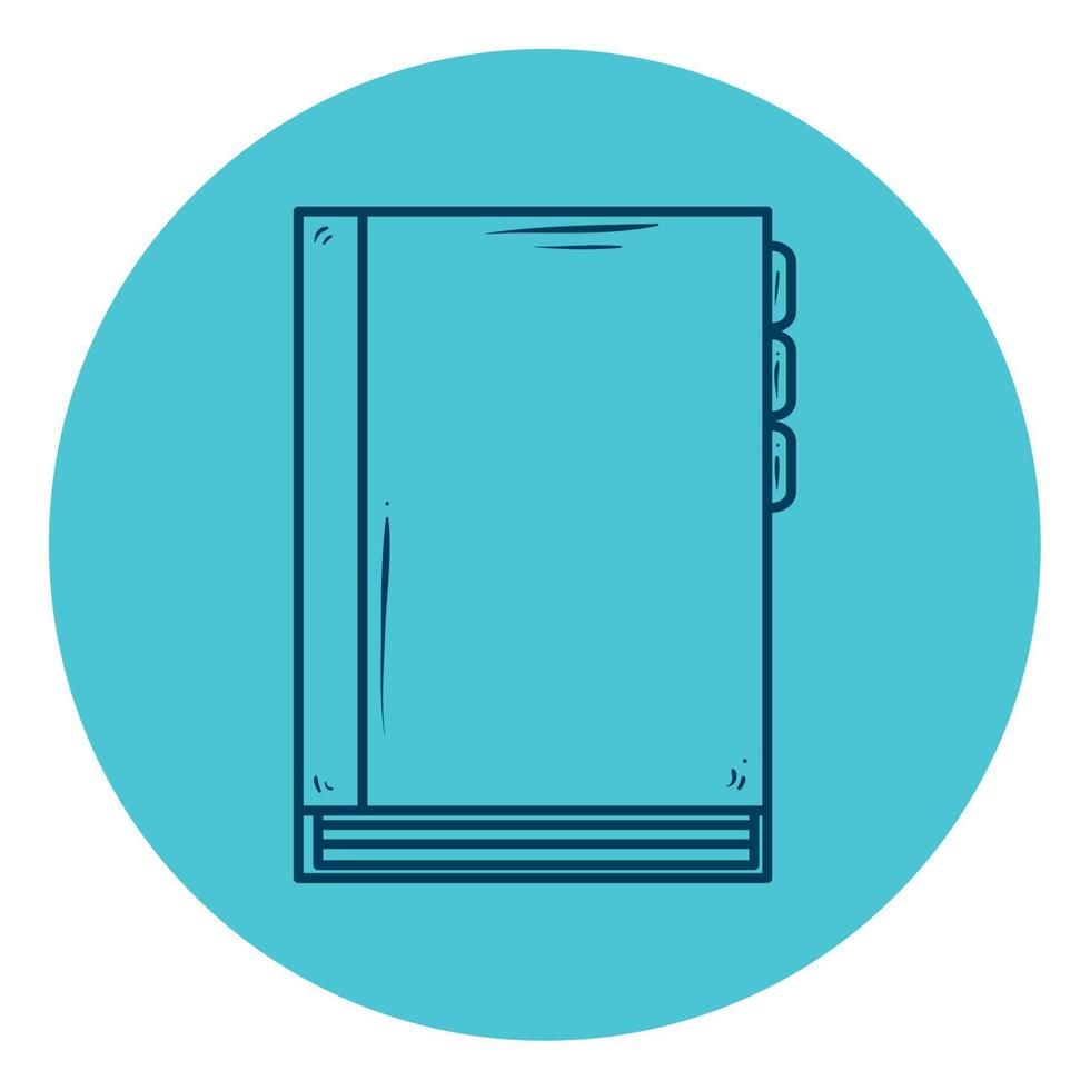 diary or planner, line style in circle frame vector