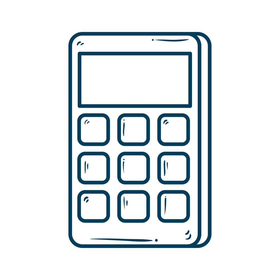 calculadora matemática, icono de estilo de línea vector