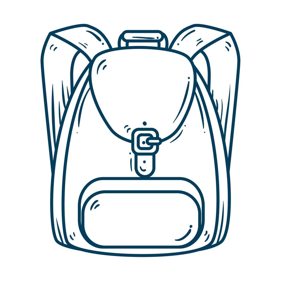 lindo bolso escolar, icono de estilo de línea vector