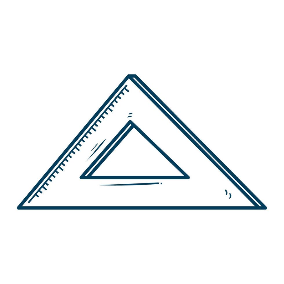 triangle ruler school supply, line style icon vector