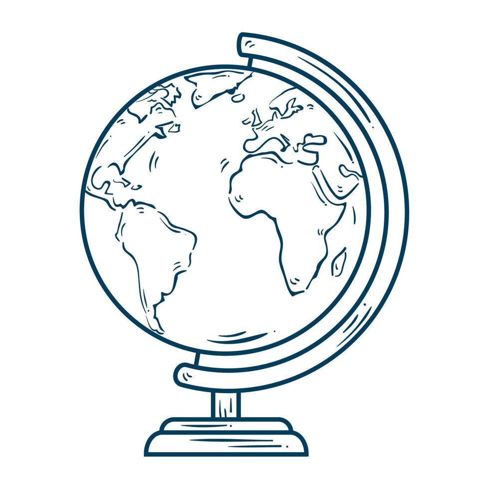 world planet earth school supply, line style icon vector