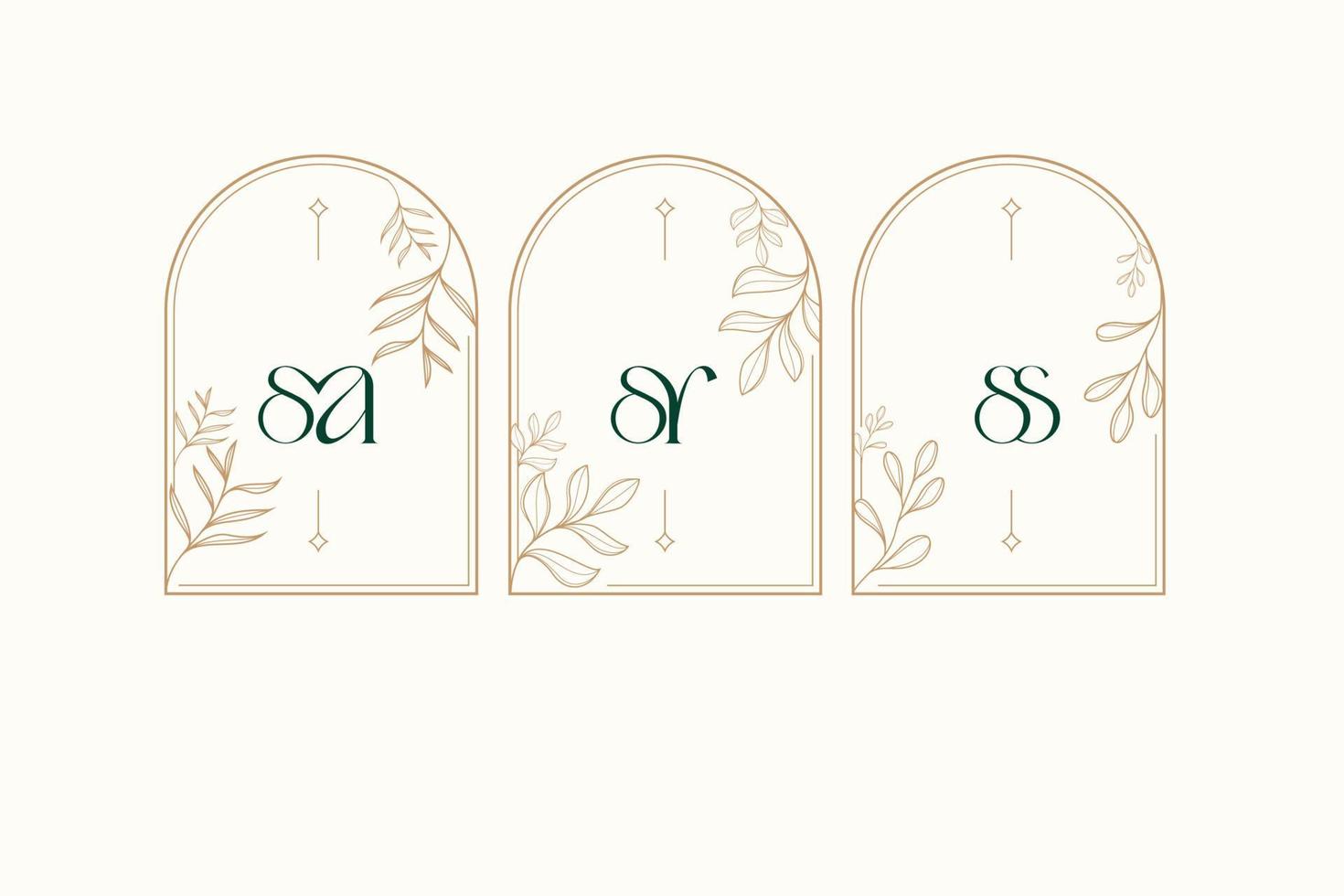 frame of the name of the wedding couple initials name vector