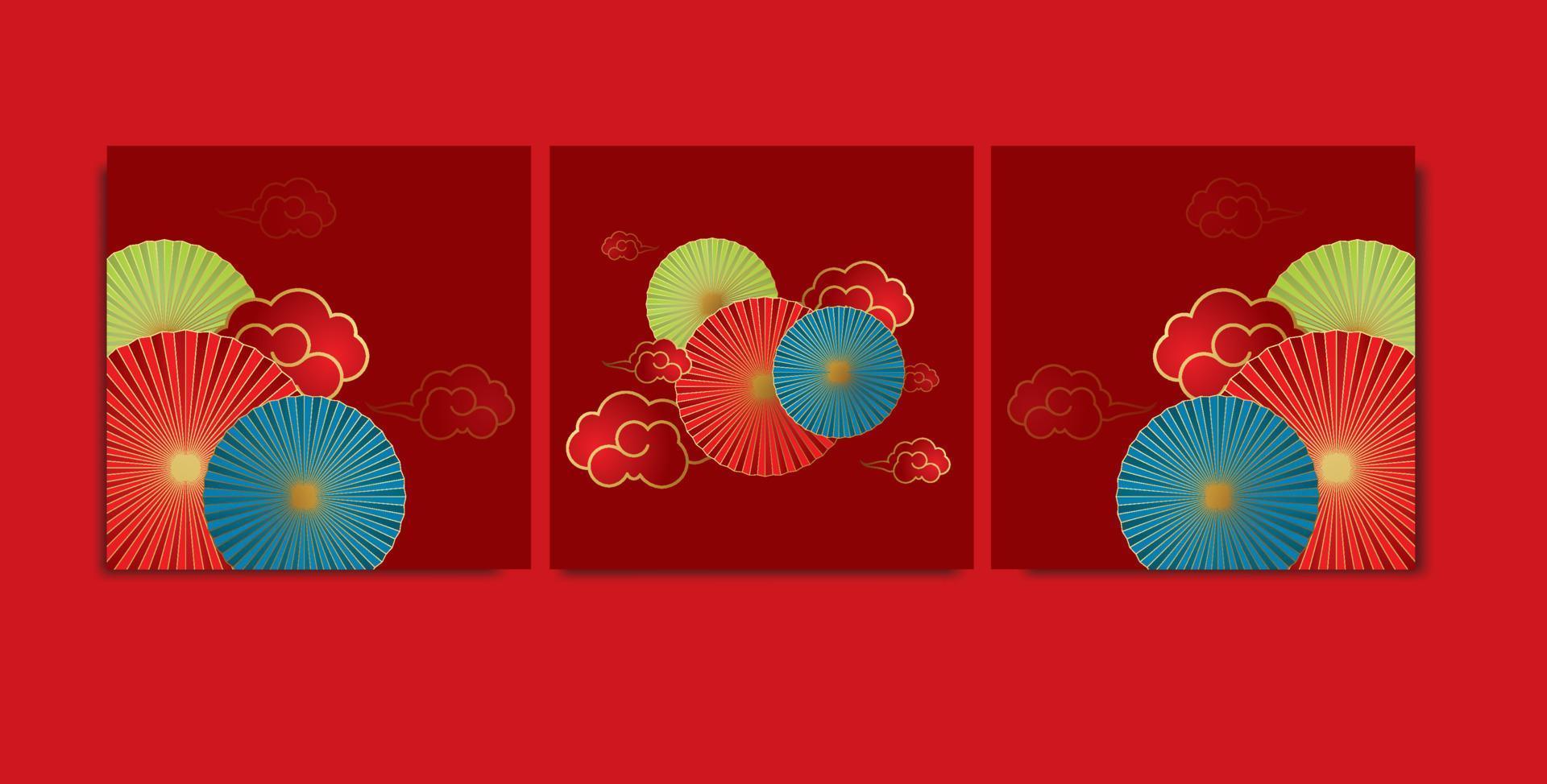 contenido digital marco de saludo del día lunar luces de linterna china vector