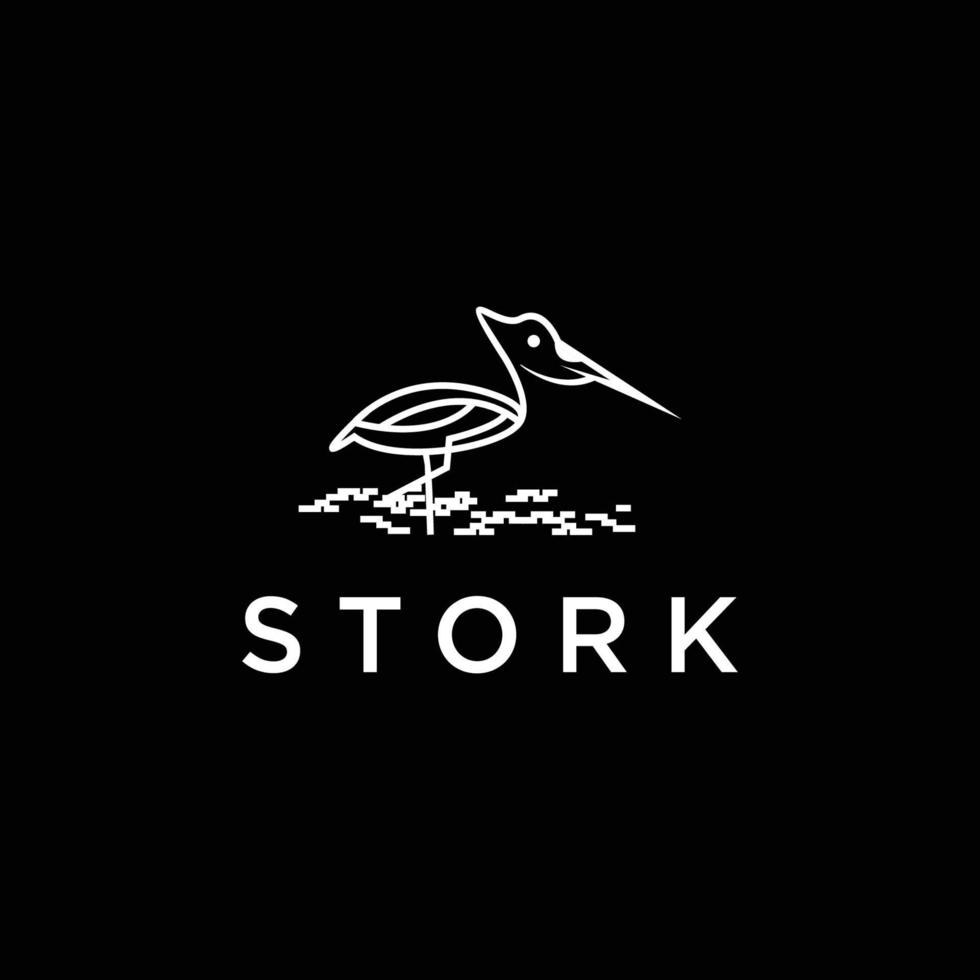 Stork logo icon design vector illustration