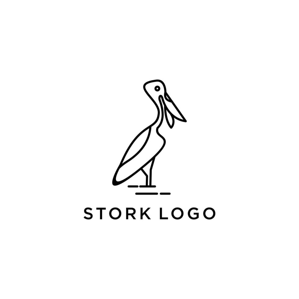 Stork logo icon design vector illustration